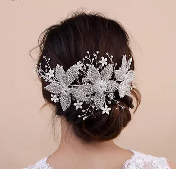 

EillyRosia wedding alloy flower headband bridal headpiece rhinestones for woman wedding hair ornaments wedding hair accessory