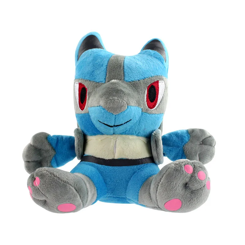 4 стиля высокое качество Япония Аниме центр мега Lucario плюшевые игрушки X& Y мягкие Peluche Игрушки Куклы Подарки для детей - Цвет: 17cm Blue B
