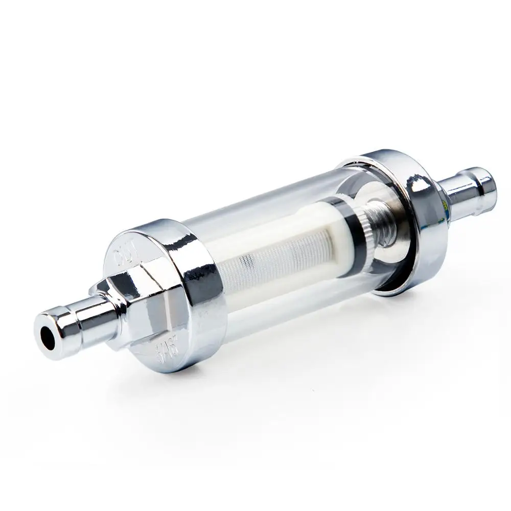 Carbole 8mm 5/16" Universal Chrome Glass Fuel Petrol Diesel Inline Filter motorcycle fuel filter fuel filter fuel filter water separator