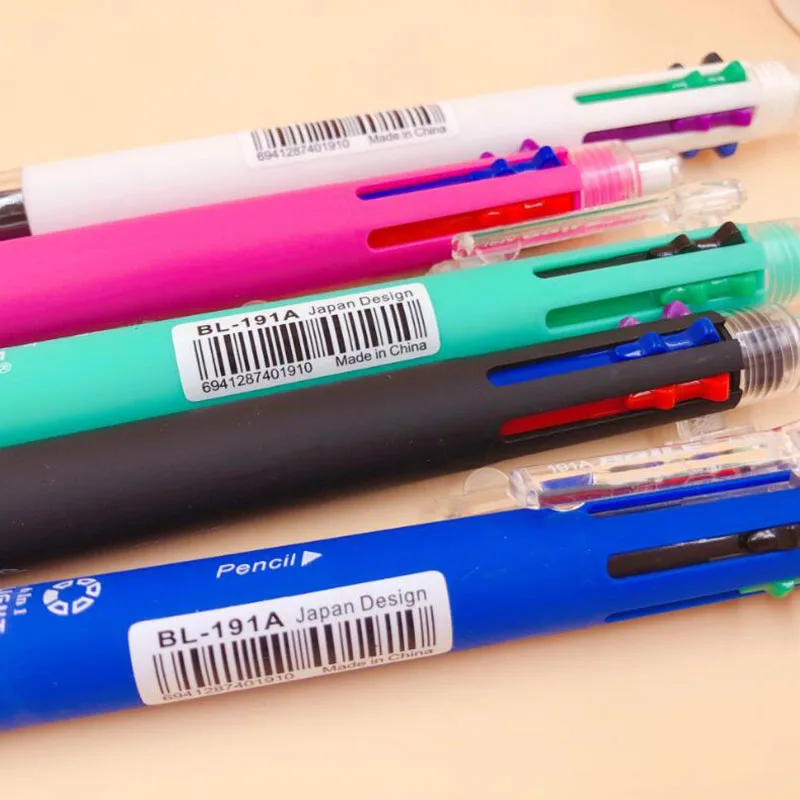 SET OF 5 COLORS  Terzetti ARUBA Ballpoint Pens-Textured Grip Click 