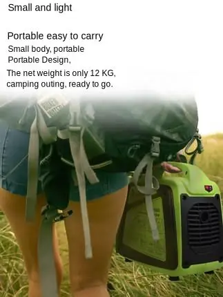 Small 1000w portable silent camping boating fishing external gasoline power inverter generator set