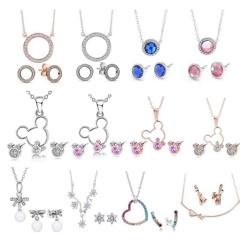 

Silver Color Jewelry Sets NE+EA Crystal 16 Styles Fine Earrings Necklace Jewelry Set For Women Wedding Jewelry Dropshippig