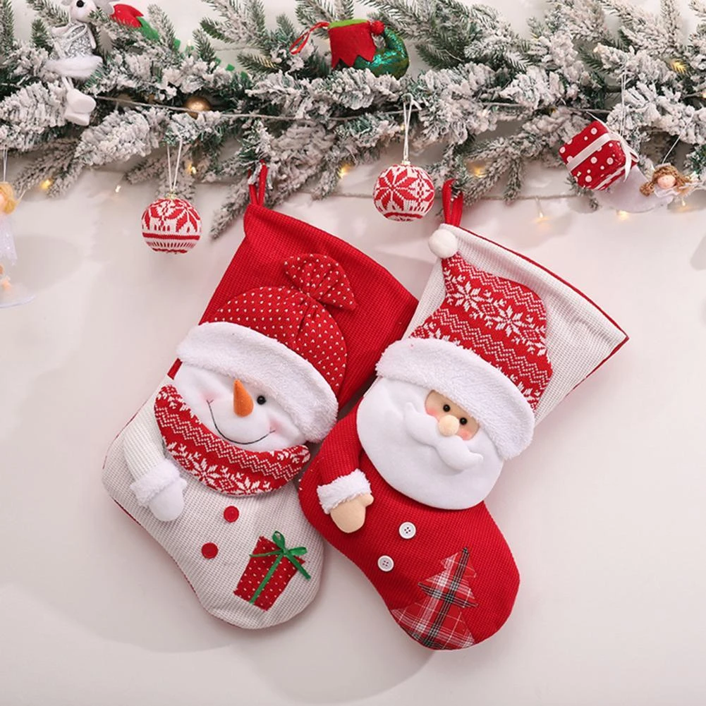 Meias de natal meias boneco de neve santa impressão natal doces presente  saco lareira decoração da árvore de natal 2022 ano novo|Meias e suporte p/  presentes| - AliExpress