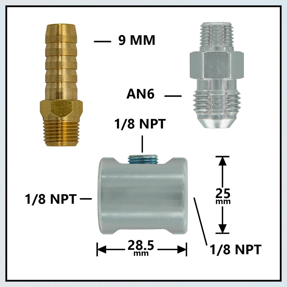 Kit Adaptador e Manômetro de Óleo Pequeno