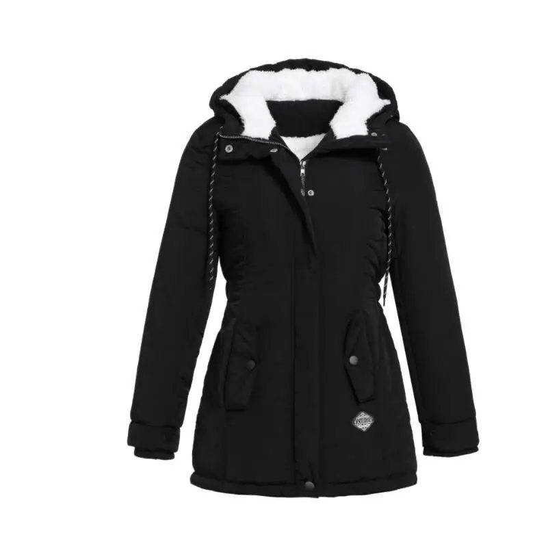AliExpress зимнее хлопковое пальто с капюшоном в классическом стиле