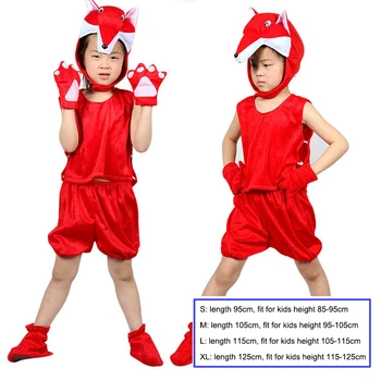 

Children Kids Cartoon Animal Costumes Performance Suit Girls Boys Red Fox Children Day Halloween Christmas Costumes Jumpsuit