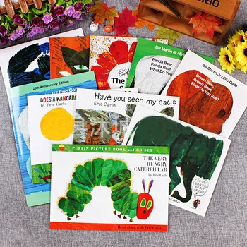 

10Pcs/Set Funny Educational English Picture Cardboars Books for Children Dear Zoo The Very Hungry Caterpillars Learning Toys