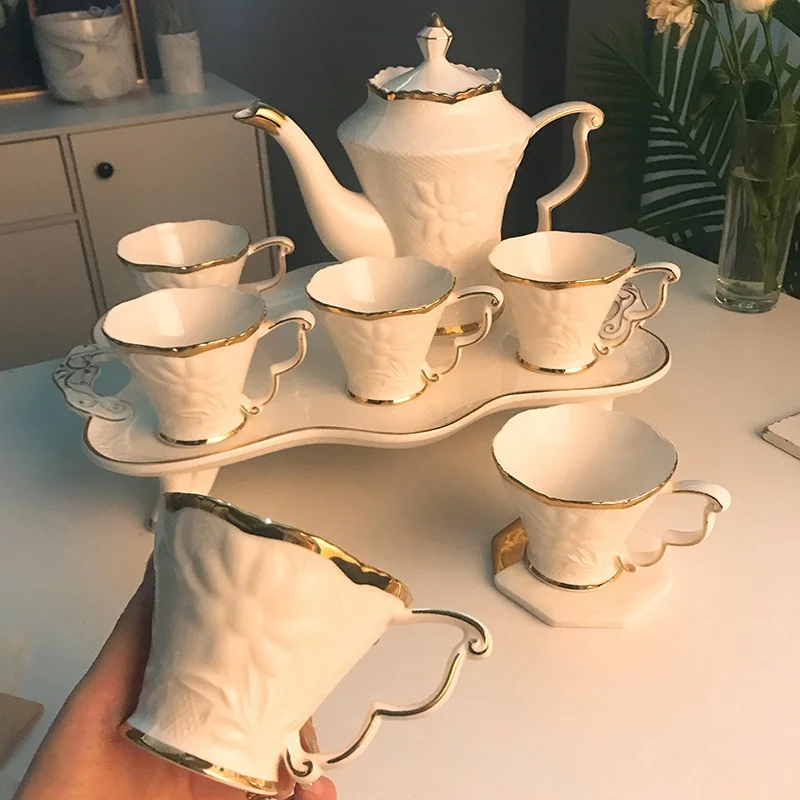 Европейский костяной фарфор, кофейная чашка, набор, домашний фарфор, гостиная, британский день, чайник, чашка, свадебный подарок