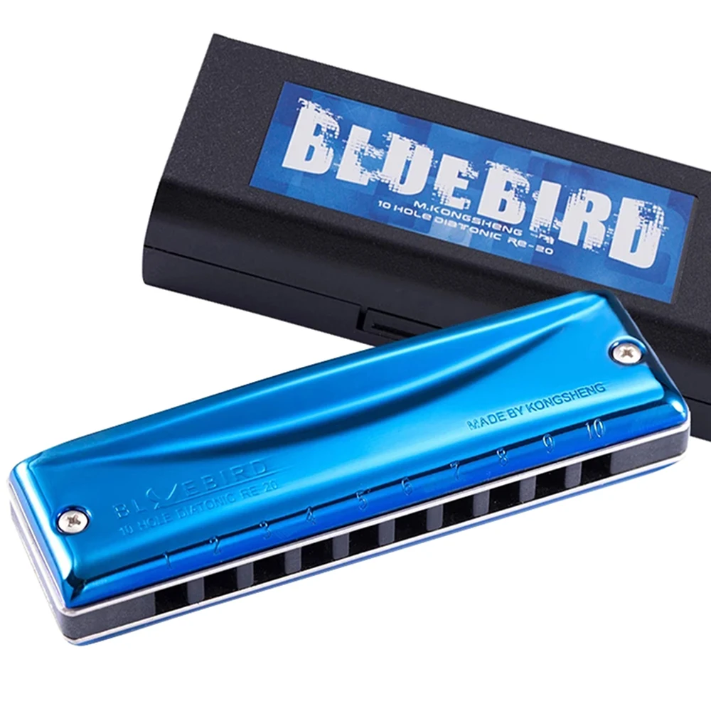 KONGSHENG Diatonic Harmonica Bluebird 10 Hole Blues Harp Mouth Organ Key Of C Armonica