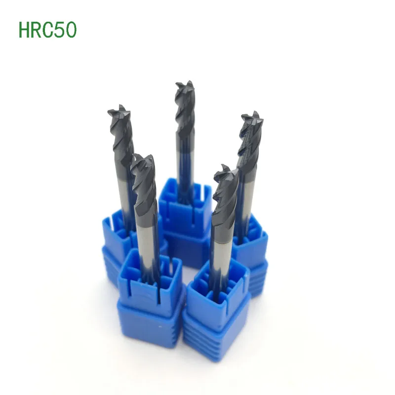 

2pcs HRC50 HRC55 4F 2F carbide Flat EndMilling 4mm Milling Cutter EndMills CNC tool Lengthened 75L 100L
