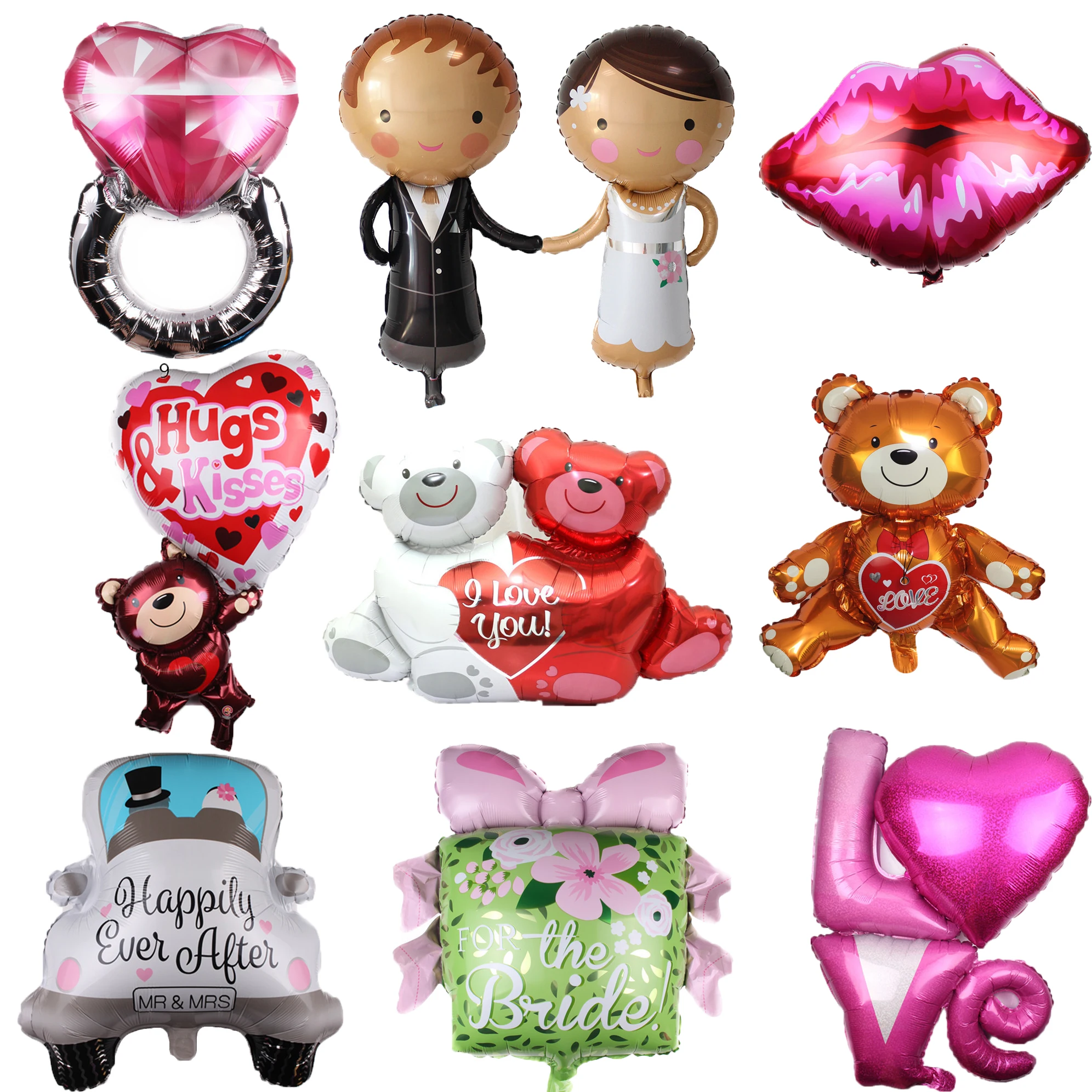 Love Letter Diamond Ring Foil Balloons Lips Balloon Wedding Anniversary Valentine's Day Party Decorations Supplie Helium Globos | Дом и