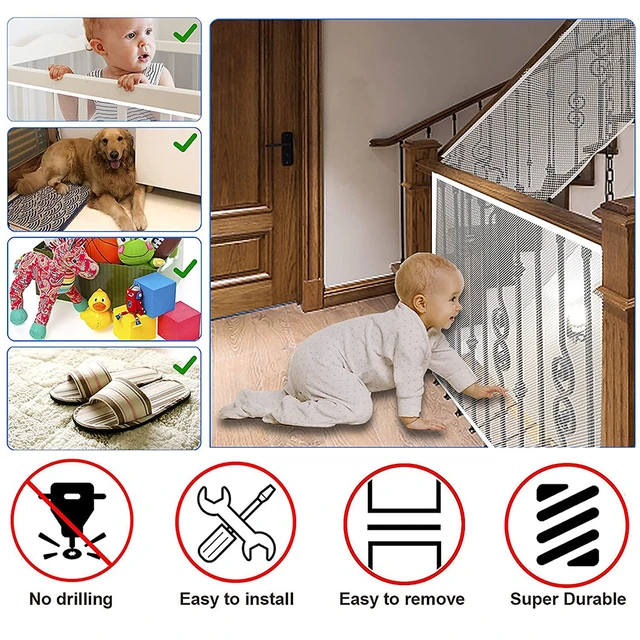 Filet de Protection for Enfants Amovible Sécurité Des Enfants Barrière  D'escalier Filet de Protection Contre Les Chutes Filet de Protection  Durable