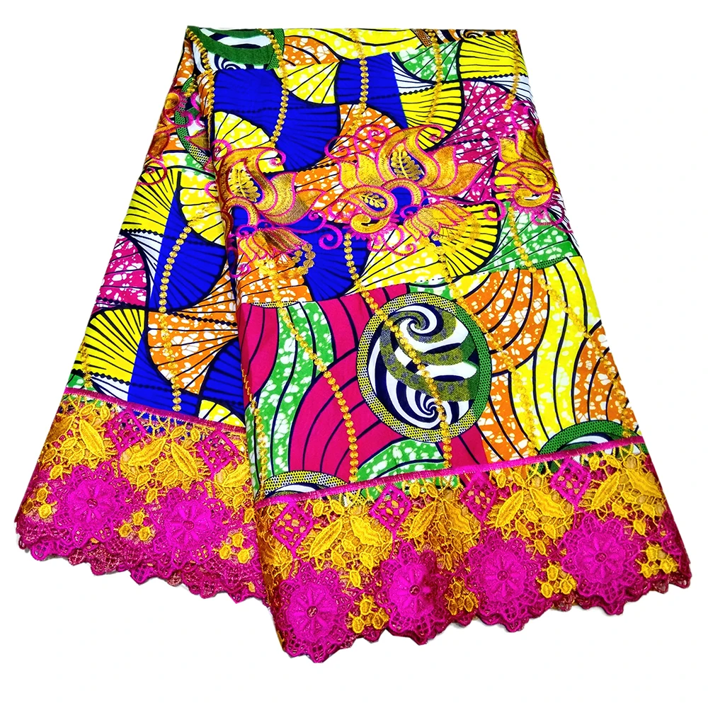 Африканская кружевная ткань красочный дизайн настоящий Pagne африканская Обычная настоящая восковая ткань для женщин 6 ярдов