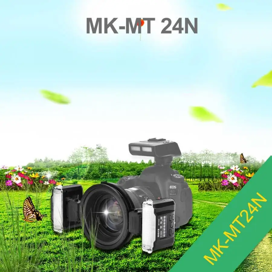Meike MK-MT24N Беспроводная двойная вспышка ускоренный триггер Макро Вспышка для фотоаппарата двойной Lite Speedlight для камеры Nikon