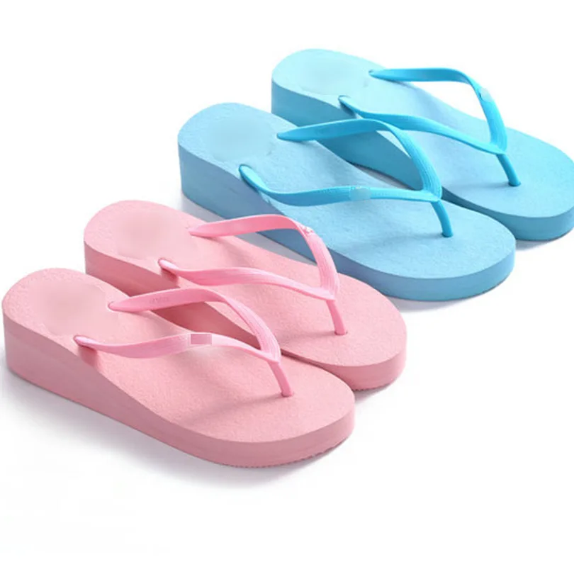 

2019 New Slippers Women Pu Non-slip Wear-resistant Beach Shoes Woman Leisure Solid color flat Women's summer Shoes Size 34-39