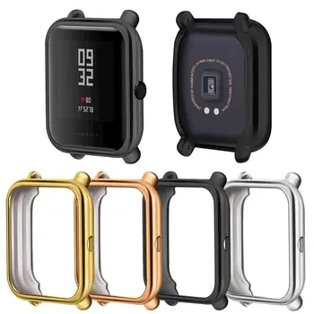 

Colorful Cover Bumper For Huami Amazfit Bip Armor Case TPU Protective Cover Sport Smart Watch Plating Case accessories