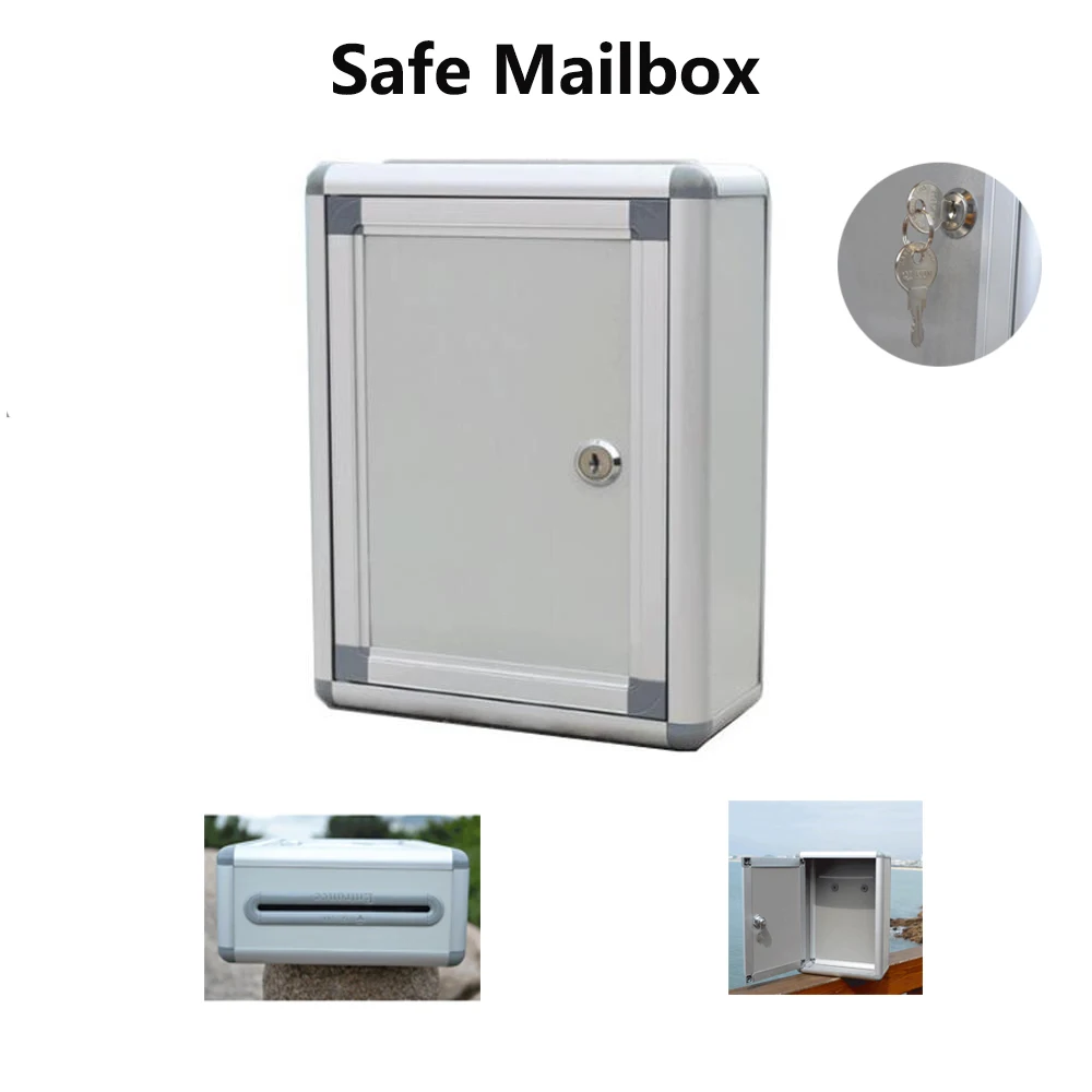 

Retro European Style Letter Box Aluminum Suggestion Mailbox Comment Outdoor Lockable Secure Wall Mount Office Home Boxes