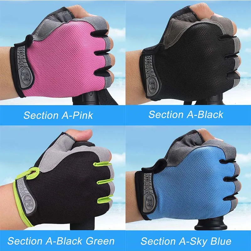 Outdoor Motorcycle Cycling Gloves The Men Spring Summer Non-Slip Shock Absorption Half Finger Gloves Fitness Sports Gloves Women