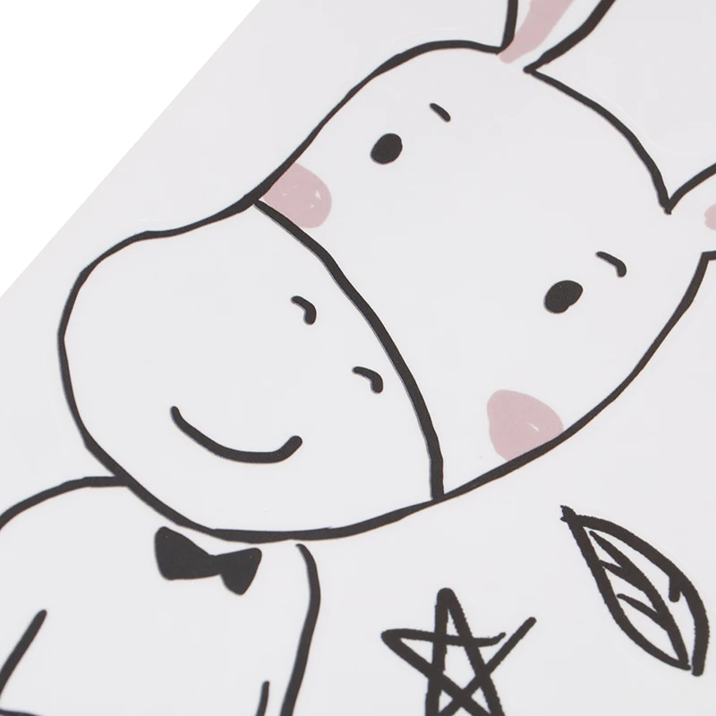 Милый мультяшный лесной животный музыкальный ремешок Настенная Наклейка для