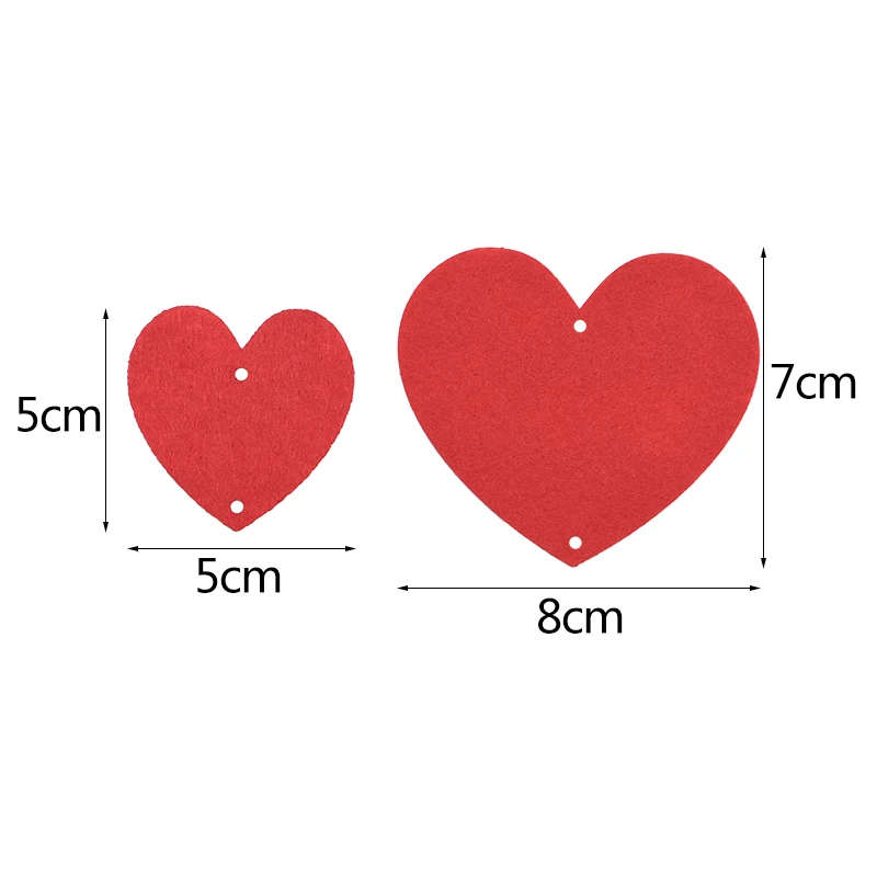 5set(100pcs heart) Wedding Decorations Red Heart Banner Garland DIY Non-woven Love Curtain Wedding Christmas Party Decor Supplie