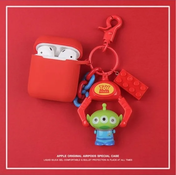 

Cute Cartoon Toy Story Alien Action Figure PVC Doll Keychain for for Airpods 1 2 Wireless Bluetooth Earphone Case Accessories