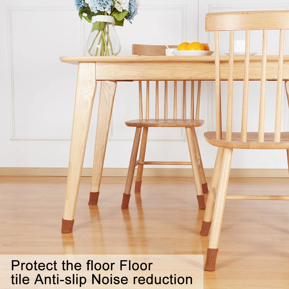 24PCS Knitted Chair Leg Socks Furniture Table Feet Leg Floor Protectors Covers 