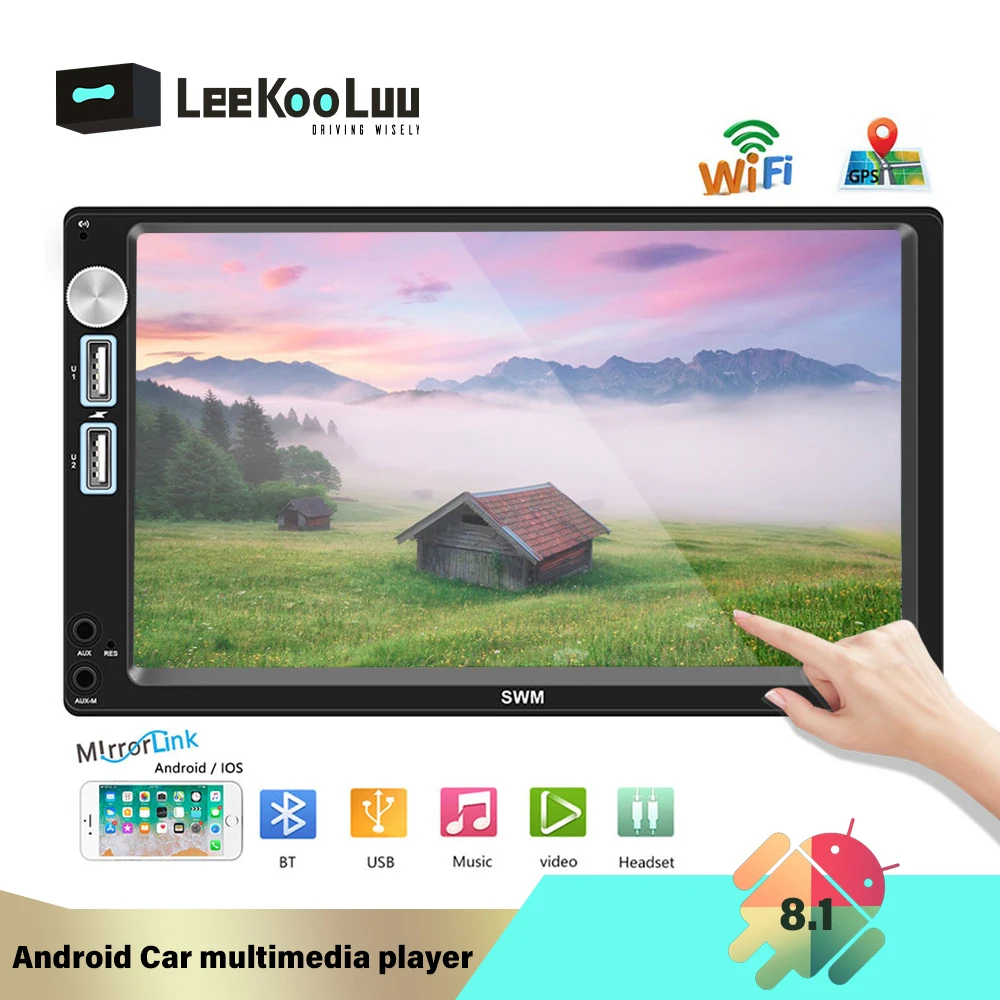 LeeKooLuu Android 2Din Автомагнитола 7 &quotGPS Wifi мультимедийный проигрыватель MP5 Bluetooth Mirror Link