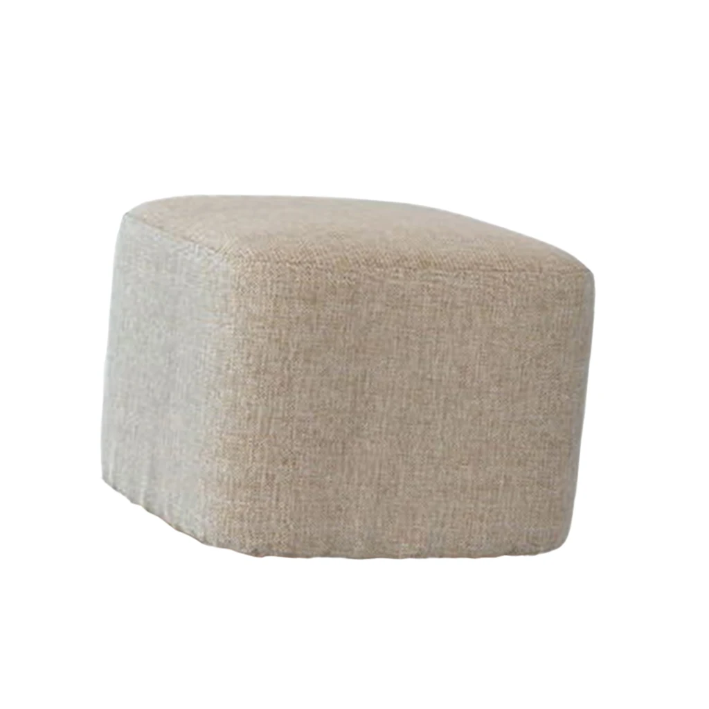 Linen Cotton Ottoman Cover Square Stool Covers Slipcover for Footstool Decor, 8 Colors choice