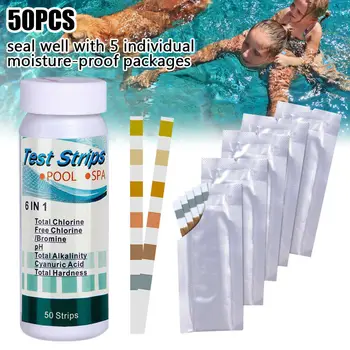 

Swimming Pool Floating Chlorine Hot Tub Chemical Dispenser +50pcs Test Strips Tablets Cage Disonfectant Swimming Pool Clarifier