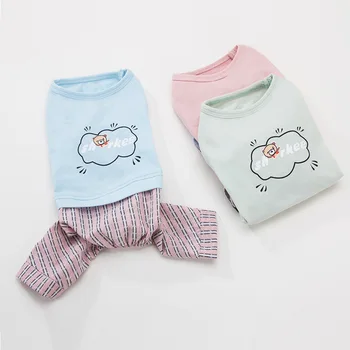 

pet four-legged clothes Small and Medium-sized dog carton overalls puppy dog cat jumpsuit pet clothes