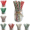25pcs Christmas Paper Straws Snowflake Drinking Straw Merry Christmas Decorations for Home 2022 Xmas New Year Party Supplies ► Photo 1/6
