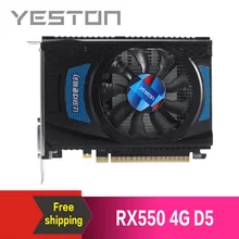 Yeston radeon rx550 4gb gddr5 pci express 3.0 directx12 placa gráfica externa do jogo de vídeo para o computador desktop