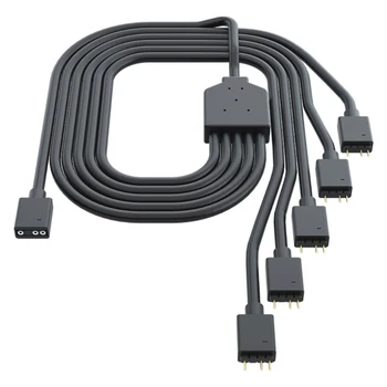 

ARGB 1 to 5 3PIN 5V Flexible Fan RGB Adapter Cable Computer Case Connector MSI