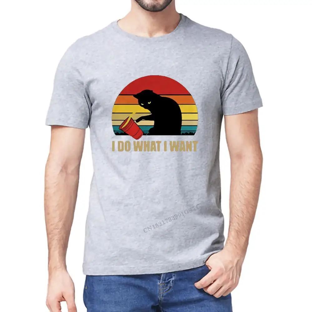 

Футболки с забавным котом «я делаю то что хочу», забавная футболка, модные мужские футболки с воротником на День отца, хлопковые футболки, подарок, Женский Топ унисекс