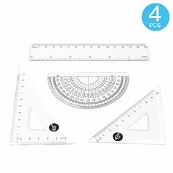 2021 New Great Quality Ruler Kit Plastic Soft Geometry Maths Drawing Compass Stationery Rulers Mathematical For Kids Quick Ship