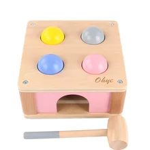 Детские складные настольные вокальные игрушки перкуссия ребенка Раннее Образование Деревянные развивающие игрушки 1-2-3 лет 4 цветные шарики