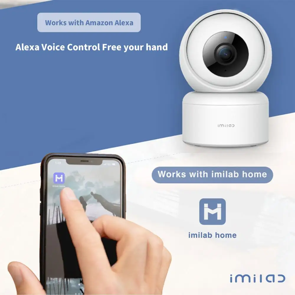 IMILAB-cámara IP C20 1080P, Monitor de bebé para interiores, cámara de seguridad inteligente para el hogar, videovigilancia, detección de movimiento humano, Webcam - Imagen 4
