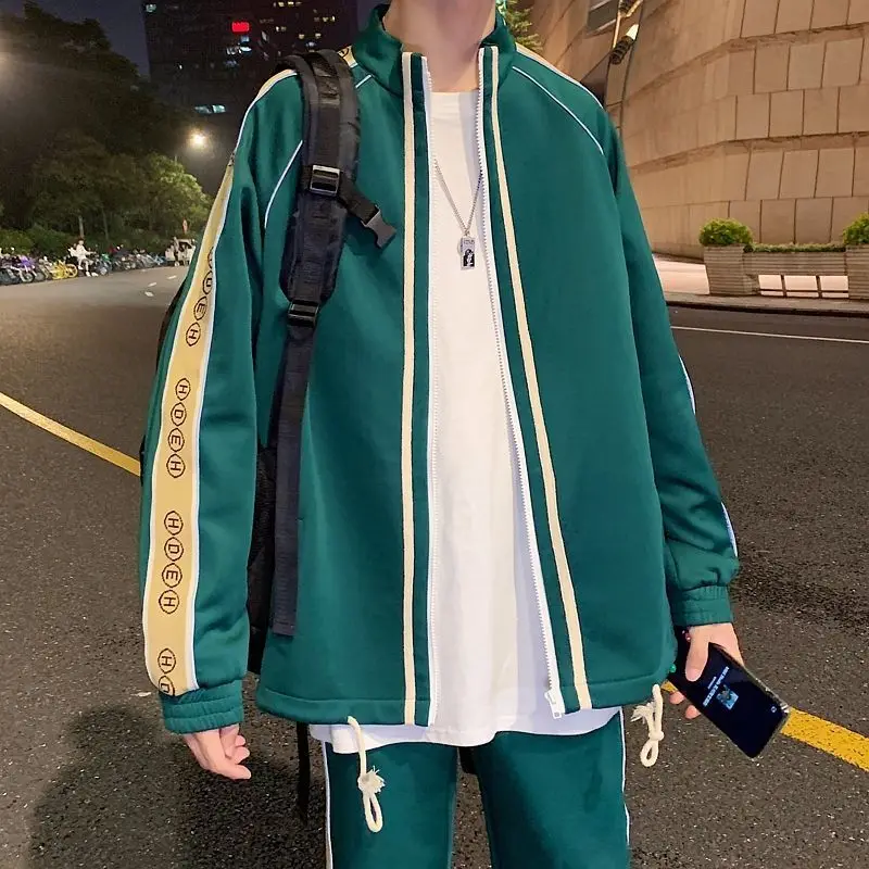

New style Japanese cardigan sweater loose casual port style reflective men's suit in autumn and winter 2020