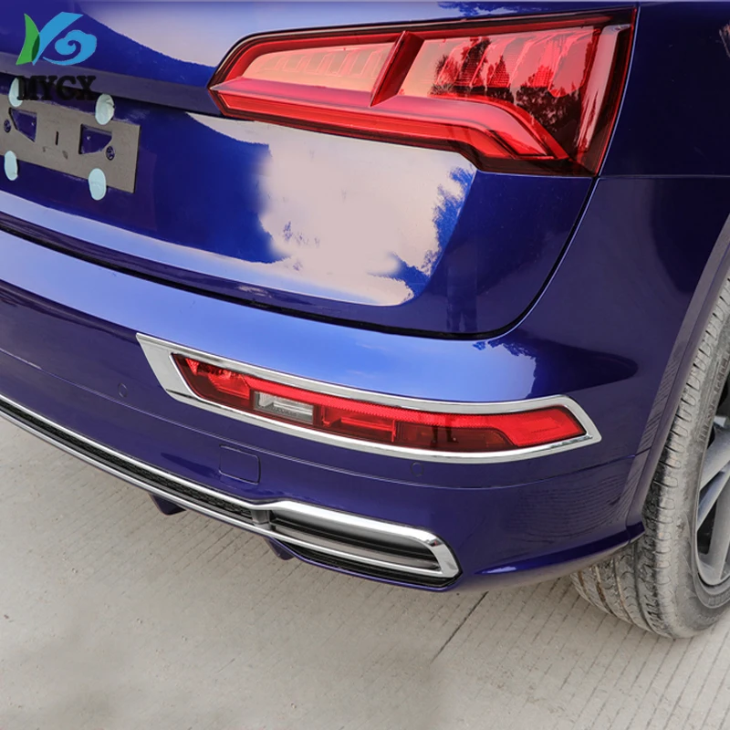 Для Audi Q5 L Q5L Автомобильная задняя противотуманная фара декоративная рамка-крышка ABS материя серебряные автомобильные аксессуары авто Стайлинг