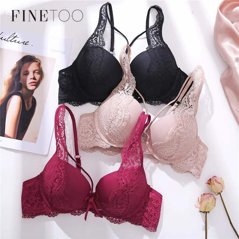  Sexy Bra Women B C Cup Lace Lingerie Massage Cup Brassiere Fashion Front Cross Bras Solid Color Und