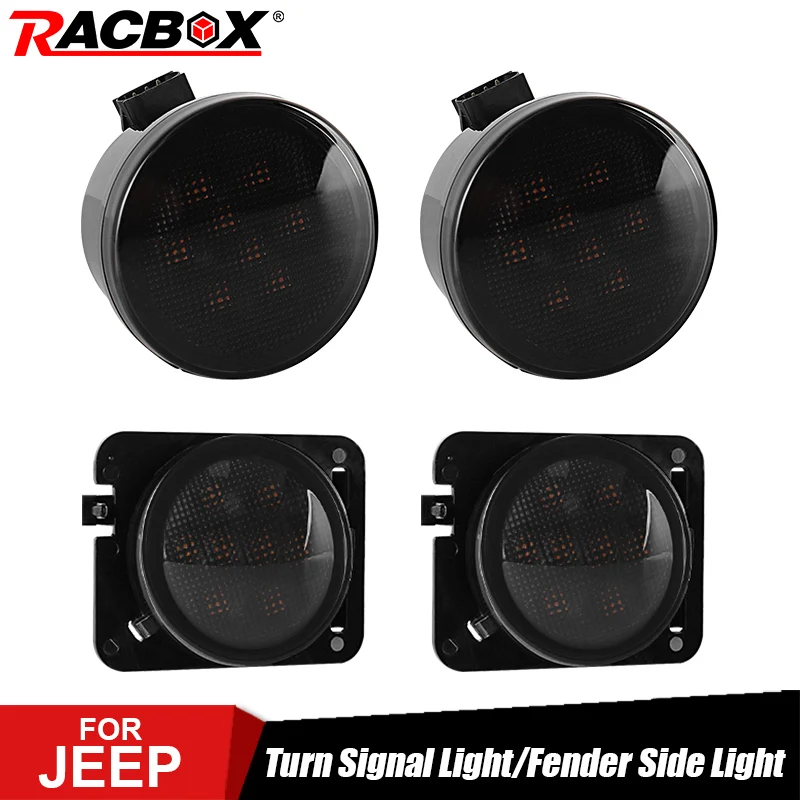 A Set New Led Front Turn Signal Light For Jeep Wrangler Jk 20072015