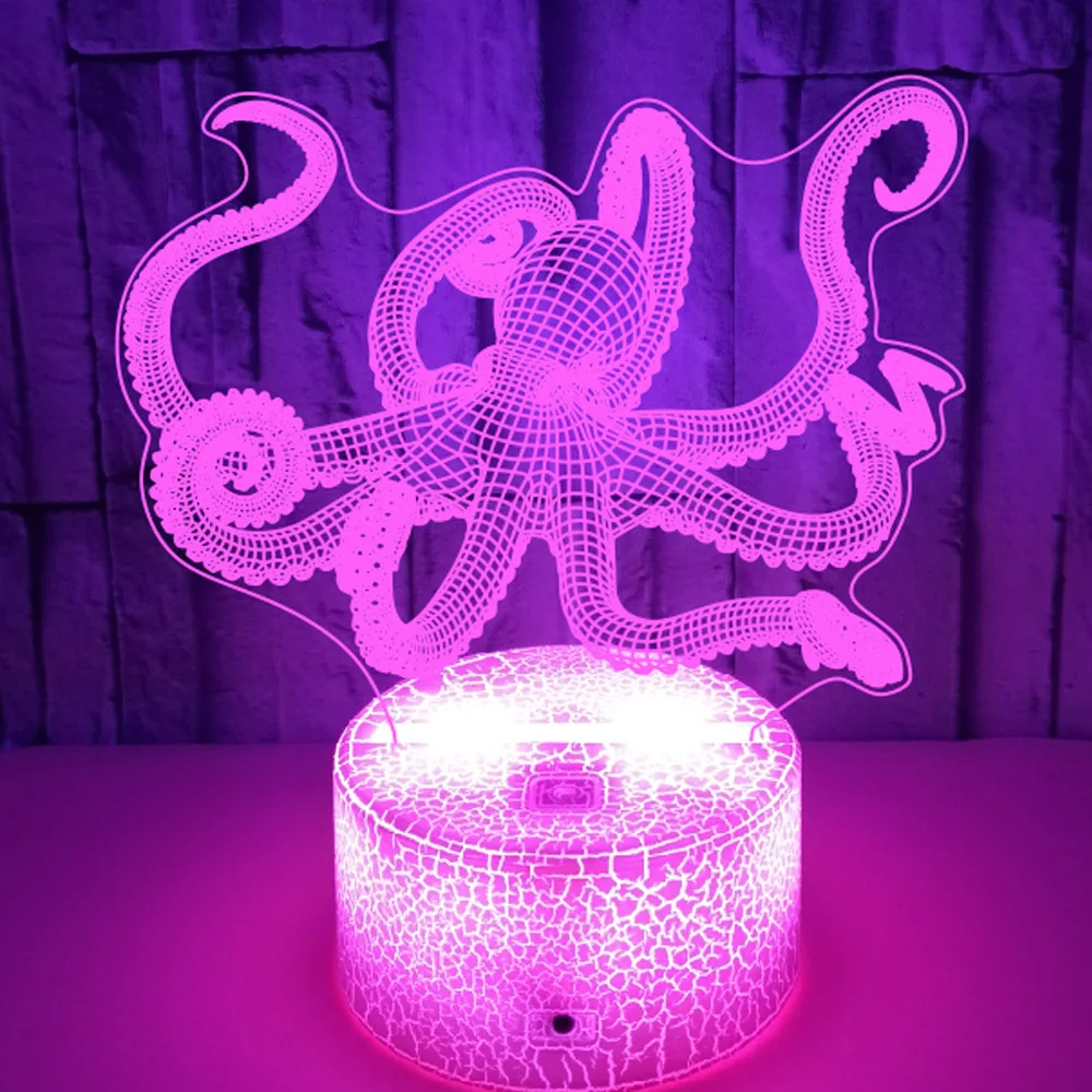 Lampada 3D Fungo Con Telecomando 16 Colori | Luce Notturna LED In Acrilico Per Camera Bambini, Ricaricabile USB