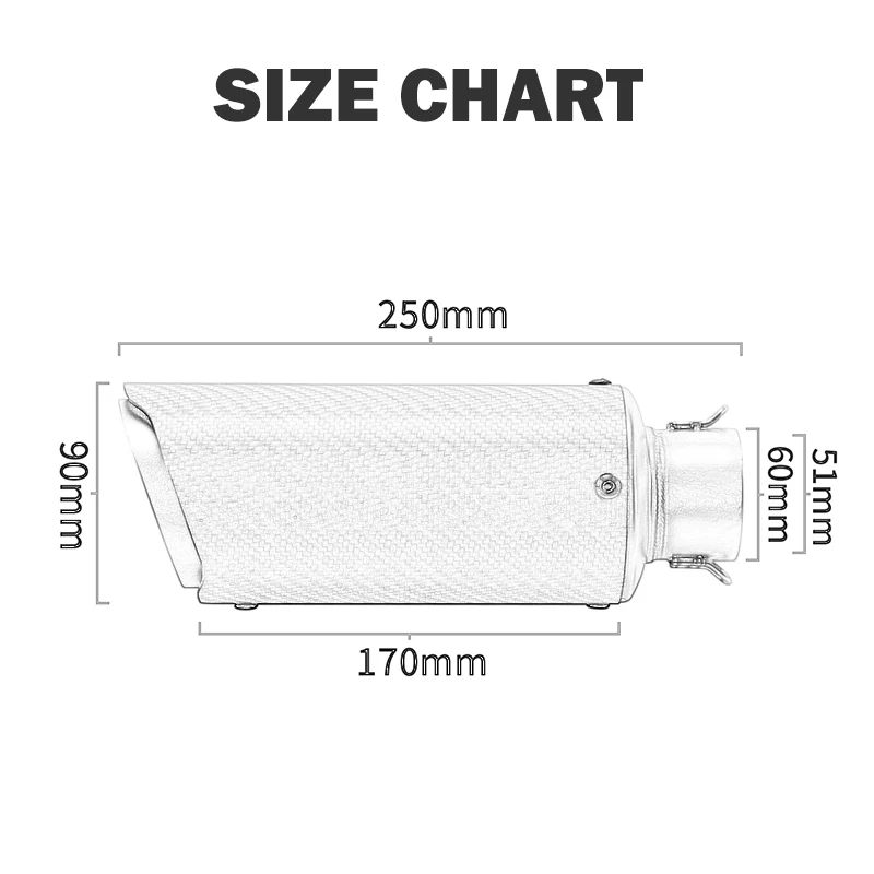 51/60 мм универсальный глушитель выхлопной трубы мотоцикла выхлопной для BMW S1000rr ZX10R ZX6R fz6n R6 R1 R6 cbr1000 gsxr750 RSV4 atv