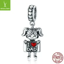 Из набора S925 изысканные серебряные аксессуары маленькая девочка любовь папа маленький кулон Scc690