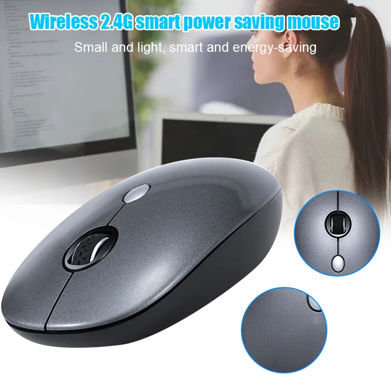

2.4G Slim Wireless Mouse Less Noise Portable Mobile Energy-saving Mice for Notebook PC Computer AS99