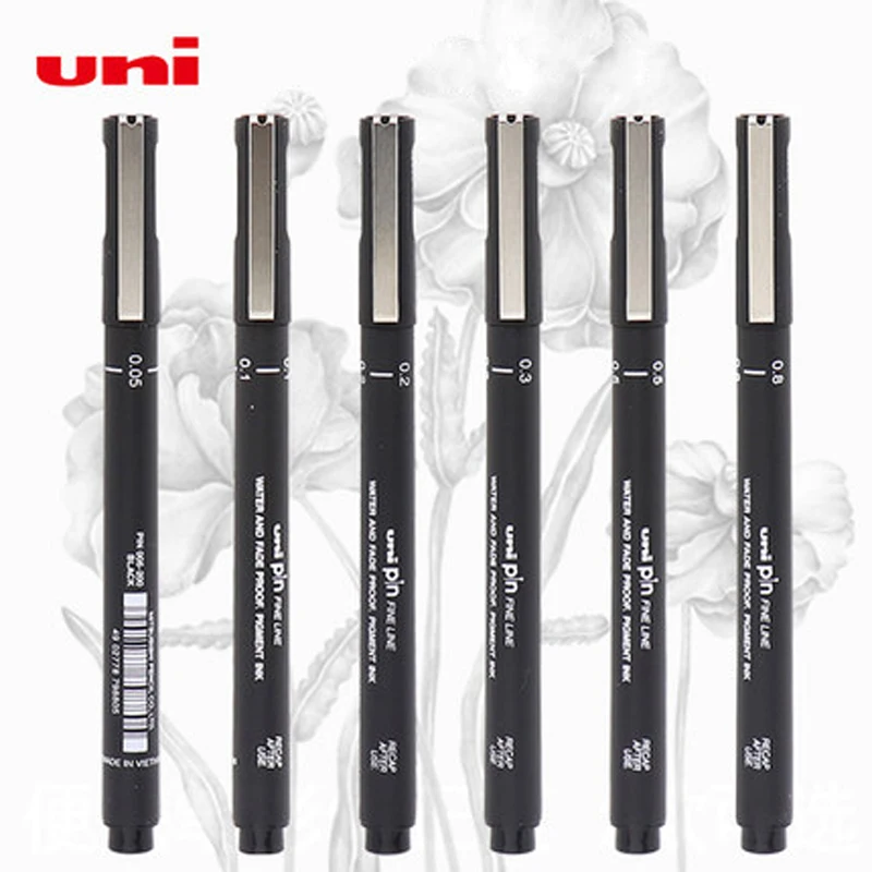 5 шт. Mitsubishi Uni PIN200 Black Liner003/005/01/02/03/05/08 игольчатая ручка водонепроницаемая для