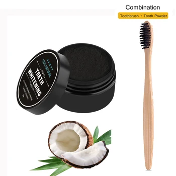 Wooden Toothbrush & Bamboo Charcoal Whitening   (in 3 options)