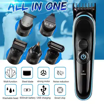 

All In 1 USB Rechargeable Hair Clipper For Men Waterproof Wireless Electric Shaver Beard Nose Ear Shaver Hair Trimmer Tool Kits