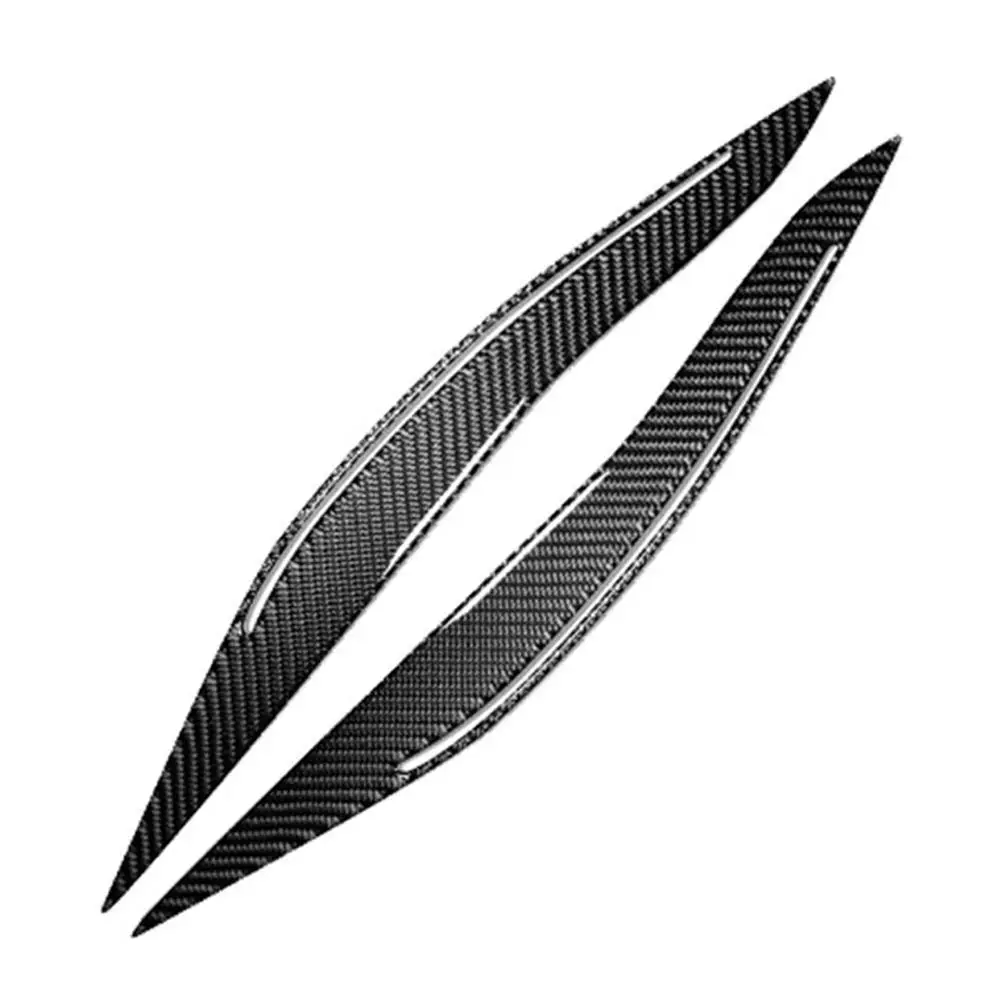 2pcs 3D Carbon Fiber Rubber Headlight Eyebrow Eyelids For Bmw F10 5 Series Headlights Eyebrows Decorative Car-styling | Автомобили и