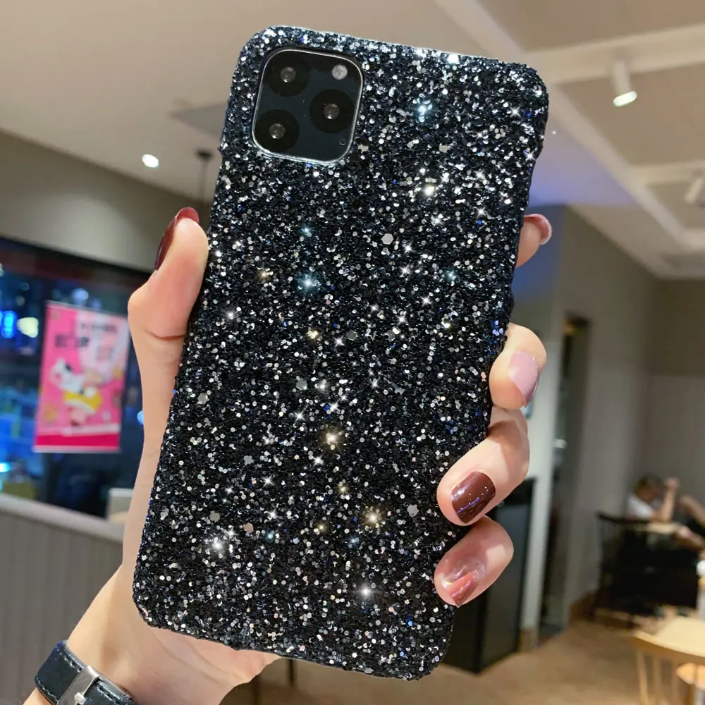 LAPOPNUT роскошный блестящий чехол для телефона для Iphone 11 Pro Apple XS X Xr Xs Max 8 7 6 6s Plus Рождественский чехол с блестками - Цвет: Черный